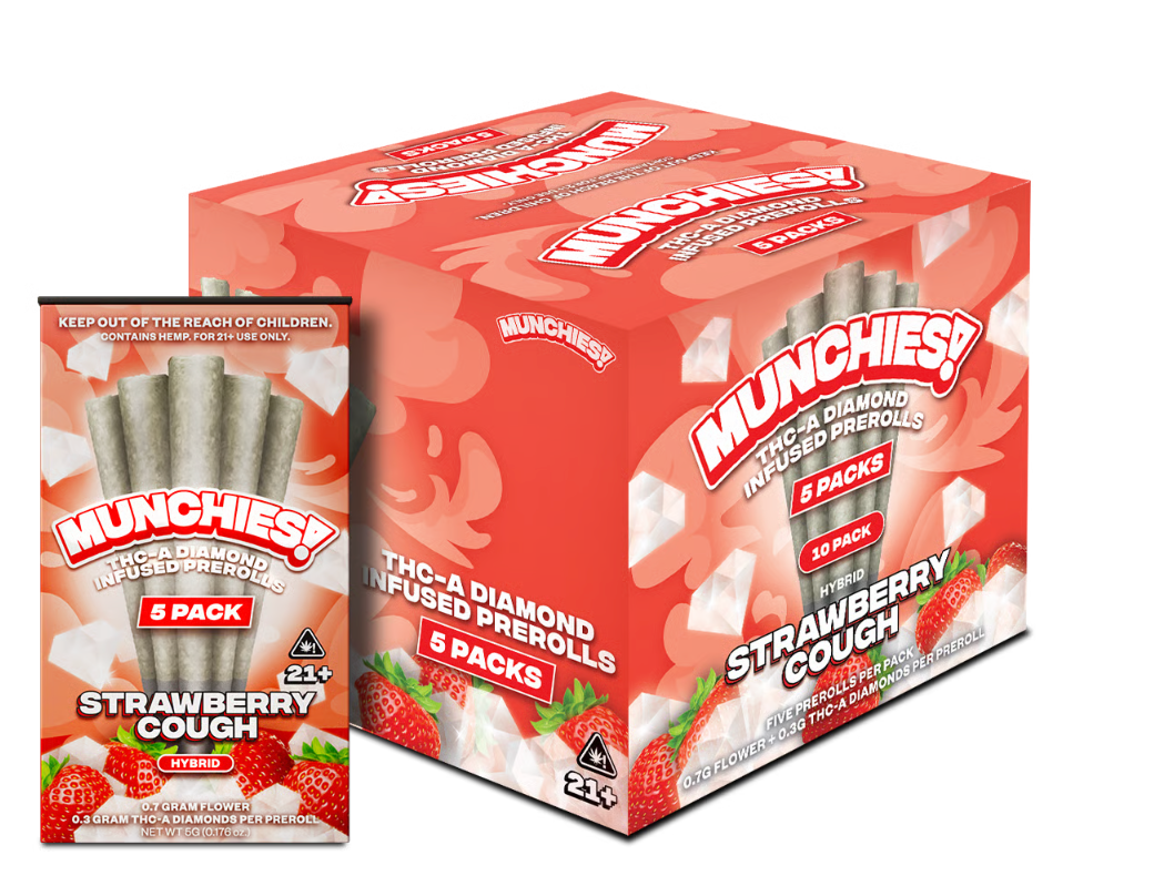 Munchies 5 Preroll THCA Strawberry Cough 10 Pack