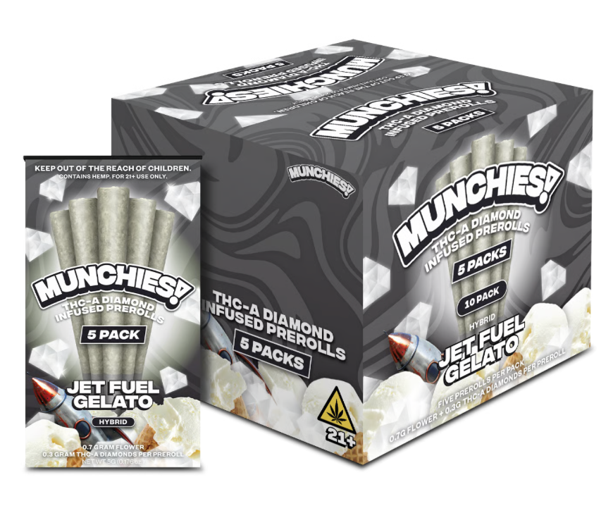 Munchies 5 Preroll THCA Jet Fuel Gelato 10 Pack