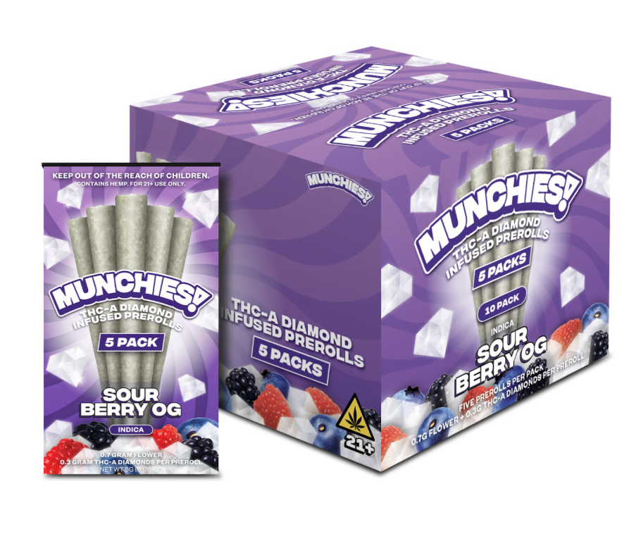 Munchies 5 Preroll THCA Sour Berry OG 10 Pack
